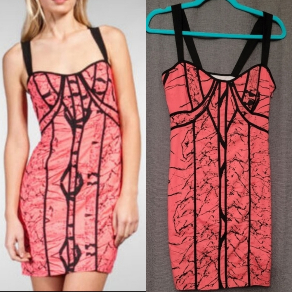 FACTORY by Erik Hart Body Con Binding Dress Bustier Style No Boning Melon Size 4